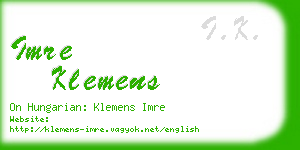 imre klemens business card